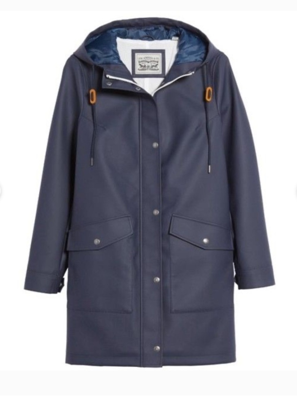 Levi's® Women’s Classic Navy Hooded Water Resistant Midweight Raincoat size XS